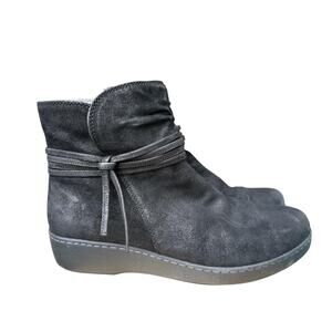 Dansko Evelyn Black Leather Ankle Boot Women size 40 US 10